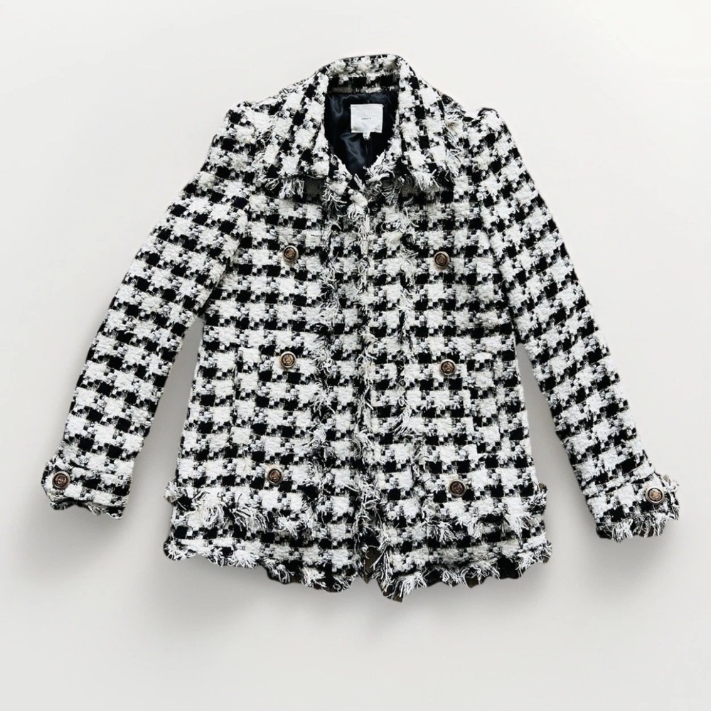 Women's Black and White Tweed Jacket XS NWT